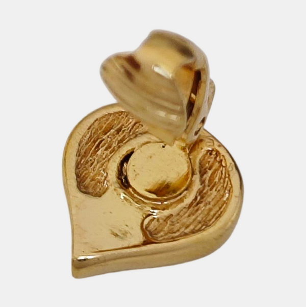 Dior Oblique Metal Gold Clip On Earrings