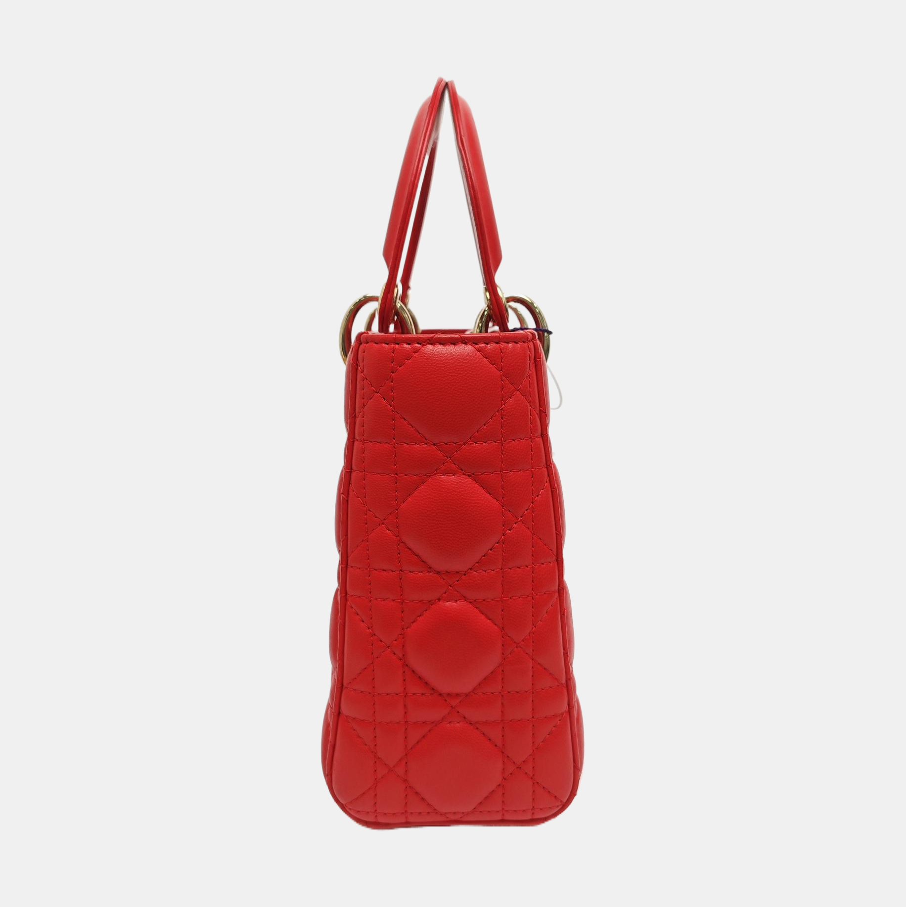 Lady Dior Small Cannage Lambskin Red