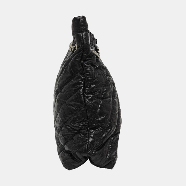 Crush Medium Quilted Calfskin Black