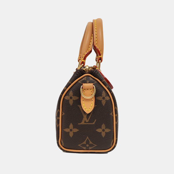 Authenticated pre-owned  SPEEDY Nano Monogram Coated Canvas Brown - Shoulder Bag at Looply