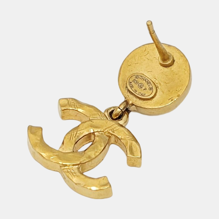 CC Logo Metal Gold Earrings