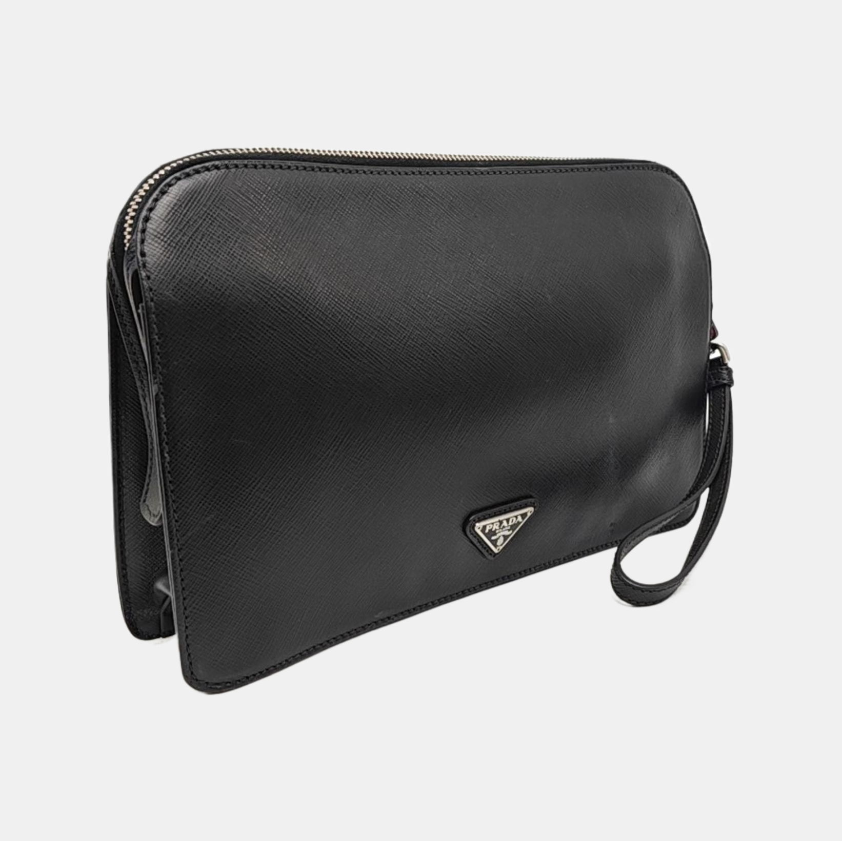 Saffiano Calfskin Clutch Black