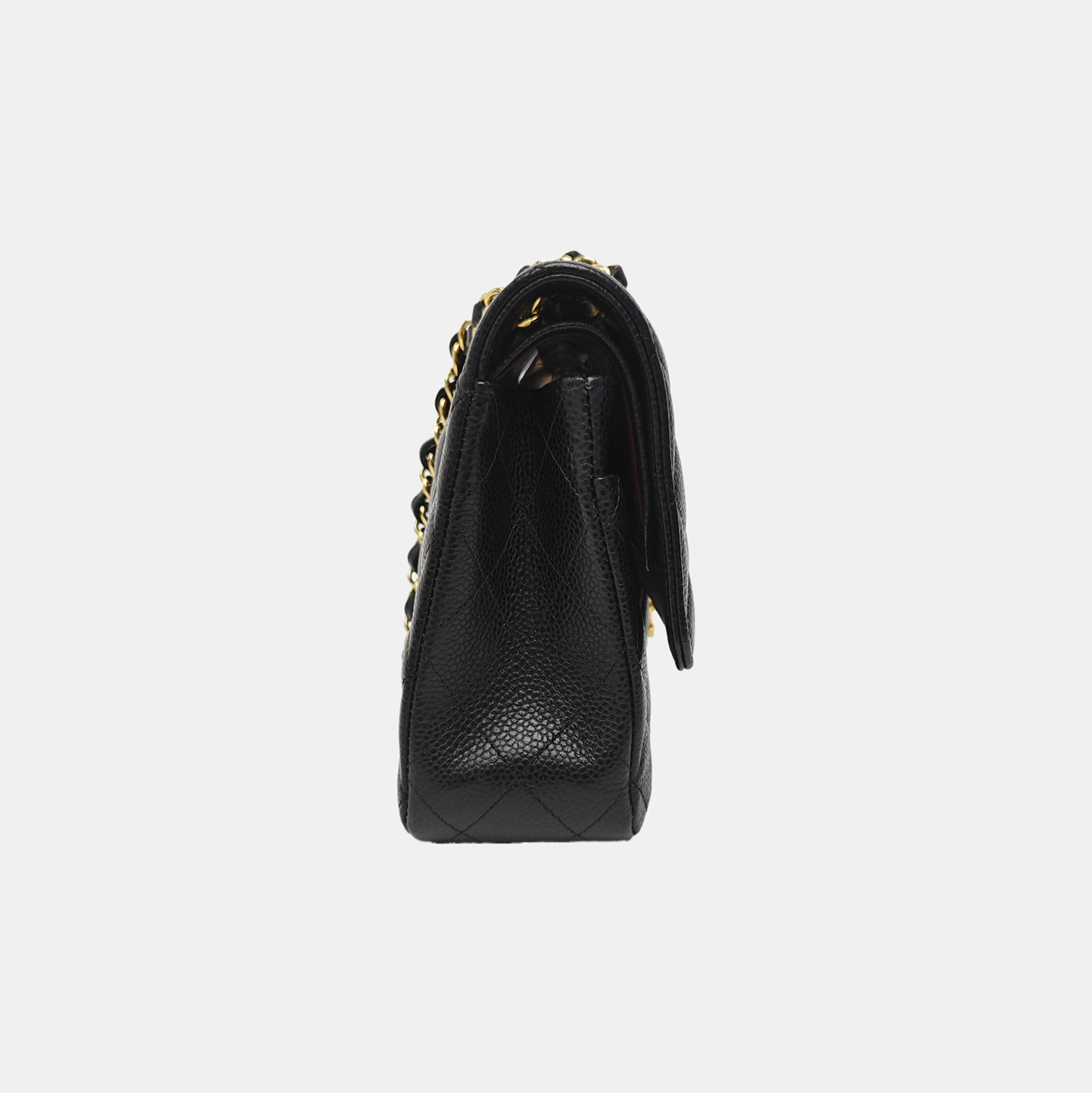 CLASSIC FLAP Medium Quilted Grained Calfskin Black