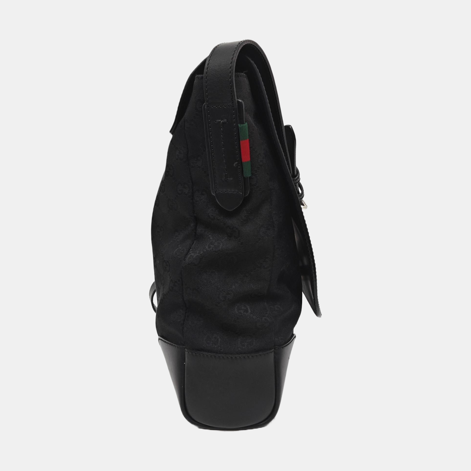 Monogram Canvas Shoulder Bag Black