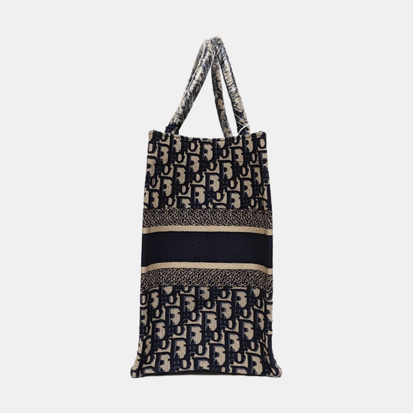 Book Tote Medium Oblique Canvas Blue