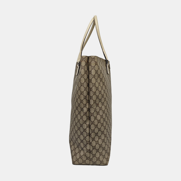 Monogram Coated Canvas Tote Bag Beige