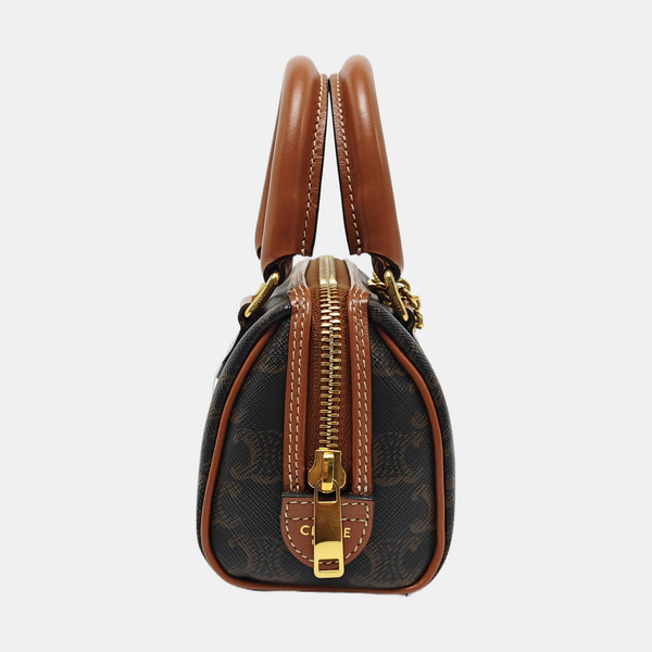 TRIOMPHE CANVAS Mini Coated Canvas Brown