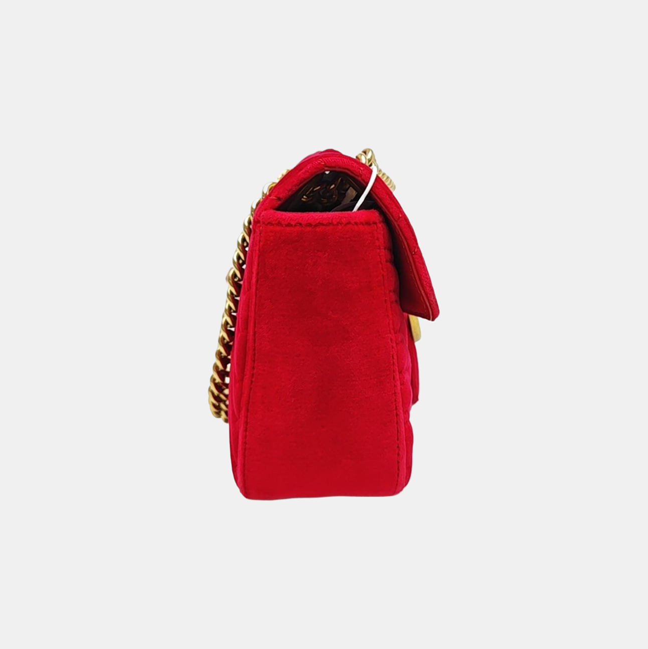 GG Marmont Medium Quilted Velvet Red