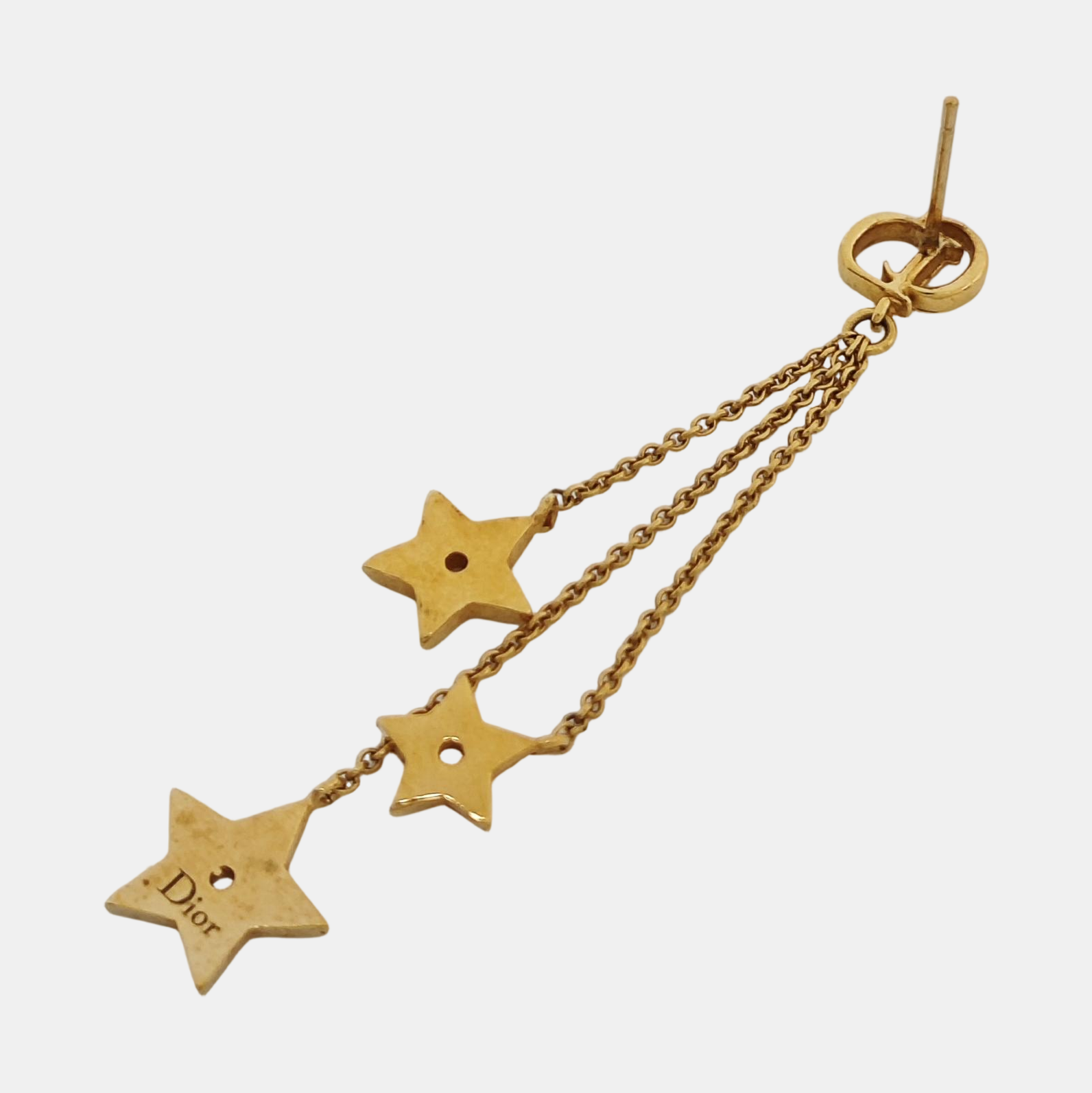 Dior Star Metal Gold Stud Earrings