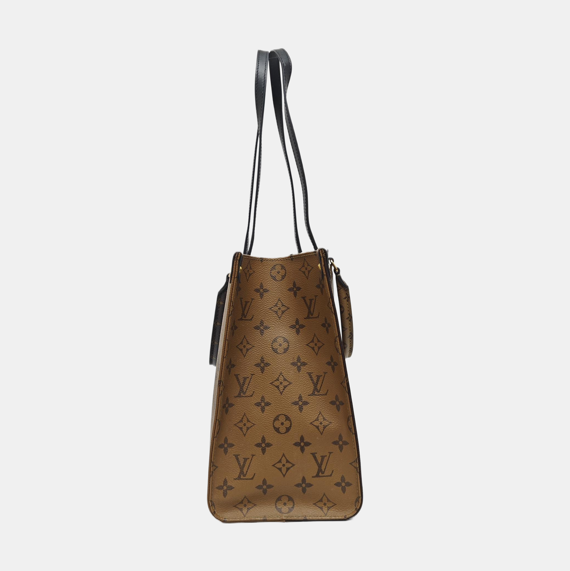 ONTHEGO MM Monogram Coated Canvas Brown