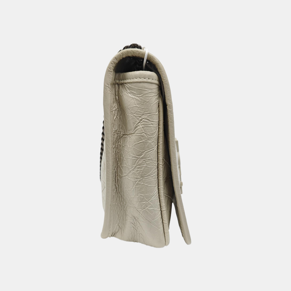 NIKI Mini Chevron Calfskin White