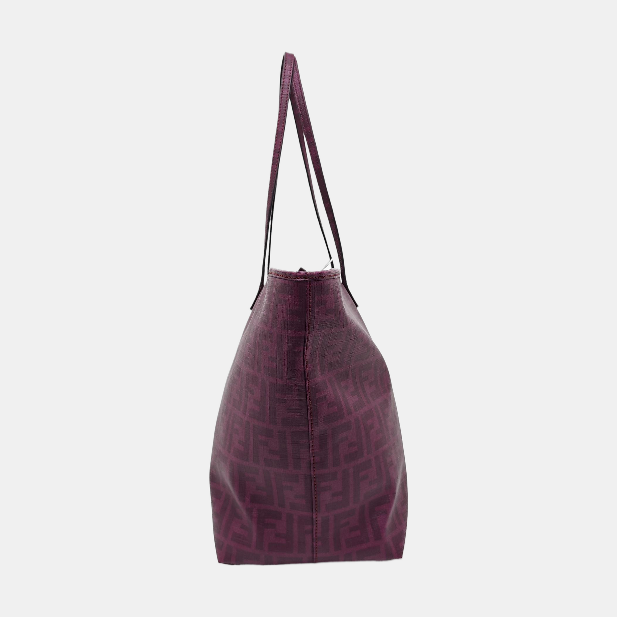 Coated Canvas Tote Bag Purple