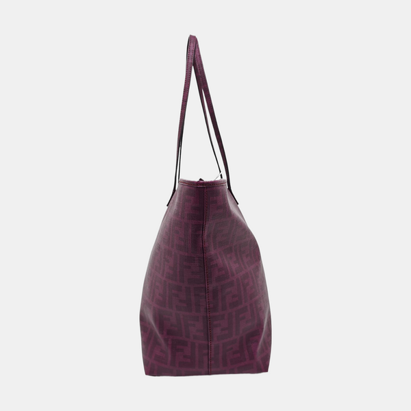 Coated Canvas Tote Bag Purple