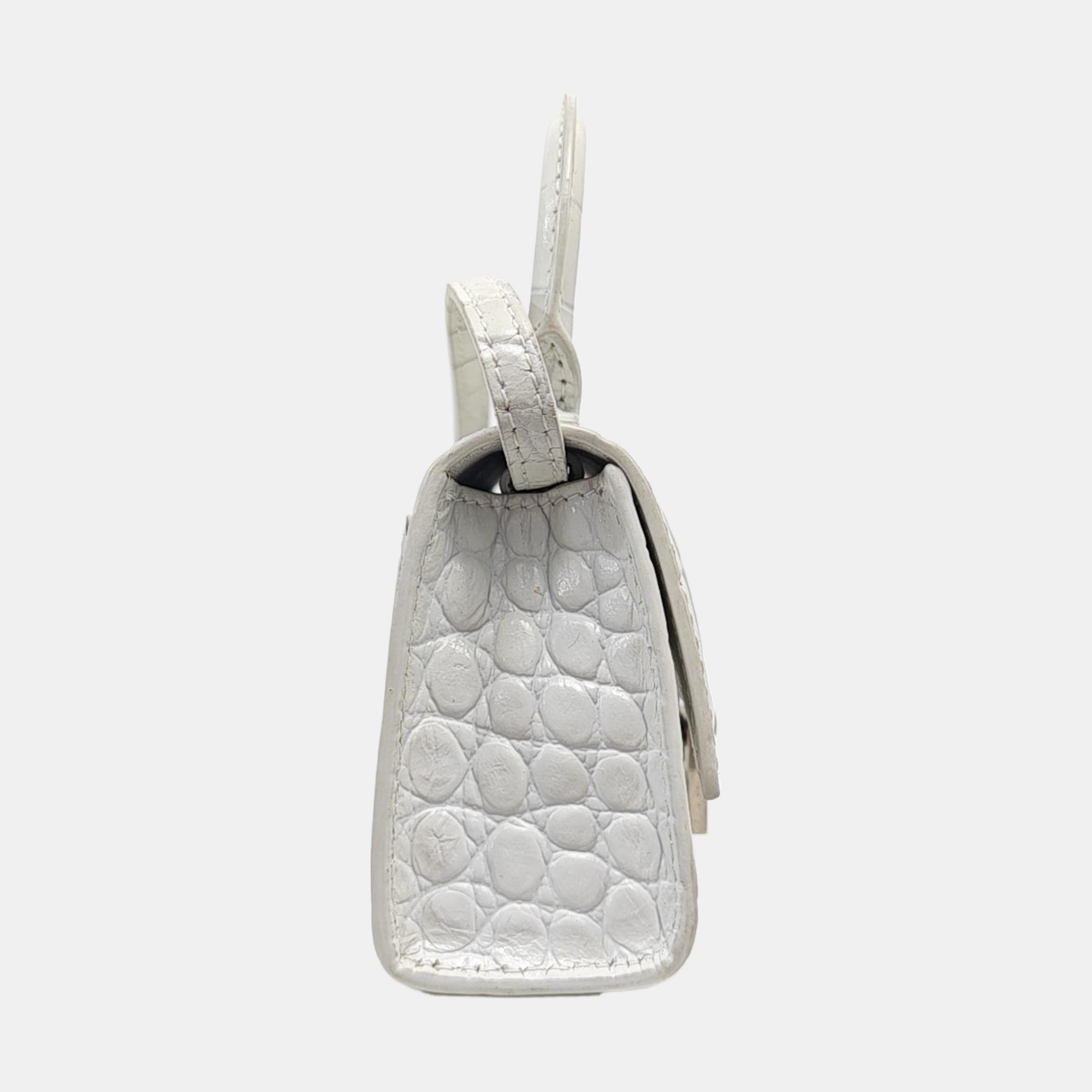 Hourglass Mini Calfskin White