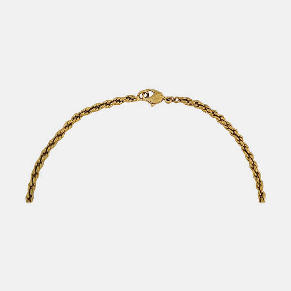 Twist Round Metal Gold Necklace