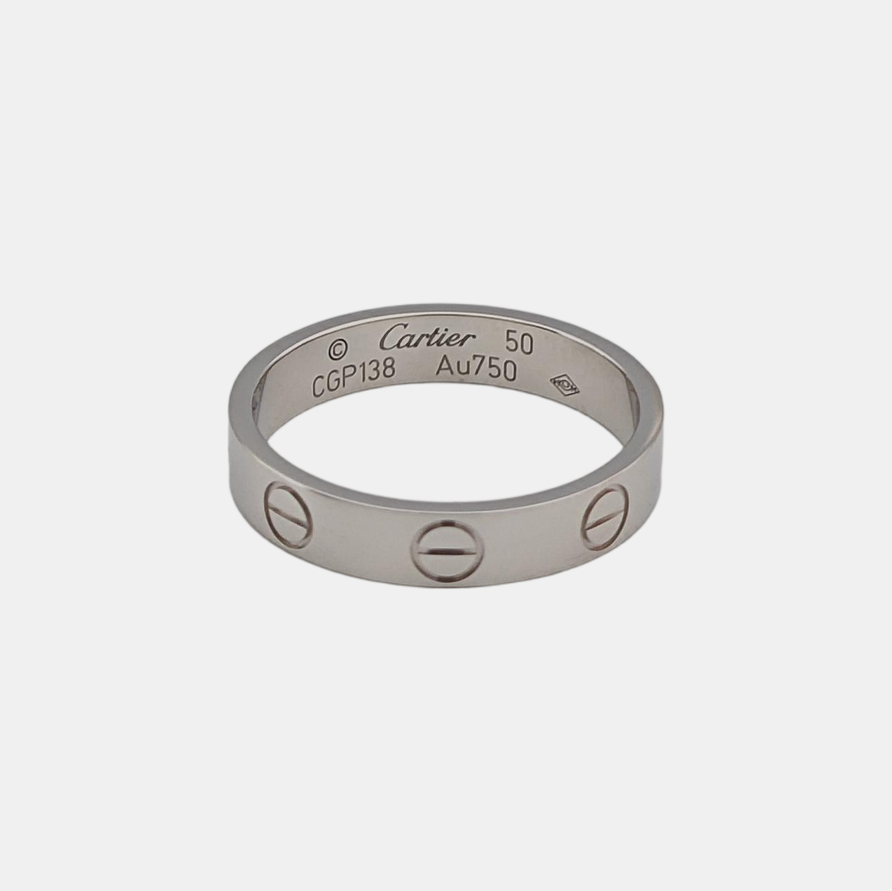 LOVE 18k White Gold Silver Ring EU 50