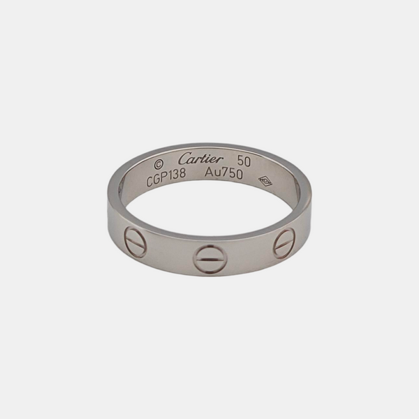 LOVE 18k White Gold Silver Ring EU 50