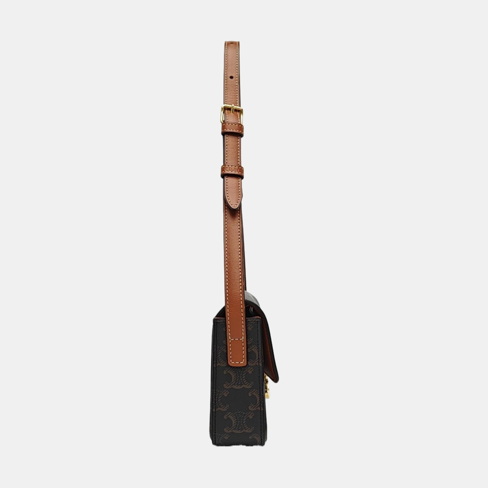 TRIOMPHE Small Coated Canvas Brown