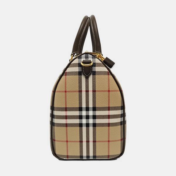 Coated Canvas Shoulder Bag Medium Beige
