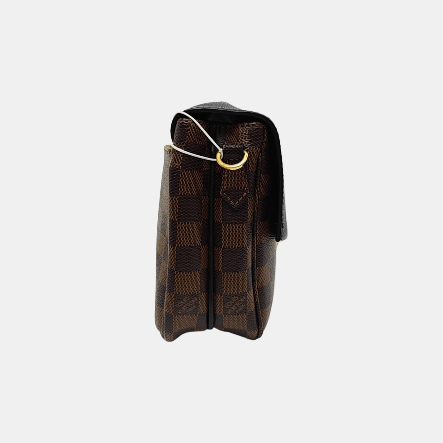 CLAPTON Damier Ebene Coated Canvas Brown