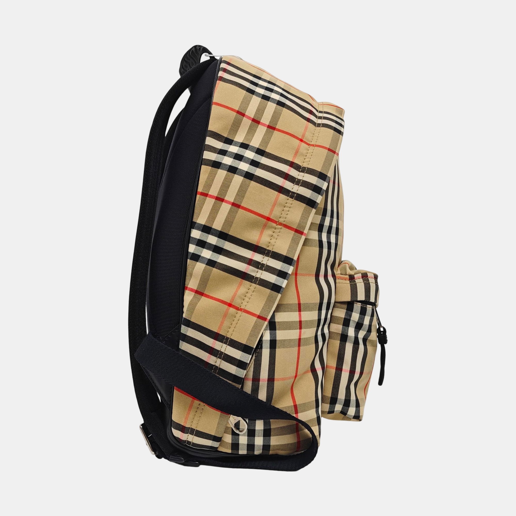 Quilted Fabric Backpack Beige