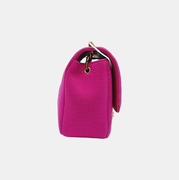 Quilted Fabric Shoulder Bag Pink