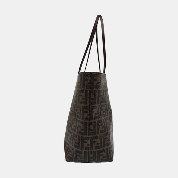 Coated Canvas Tote Bag Brown