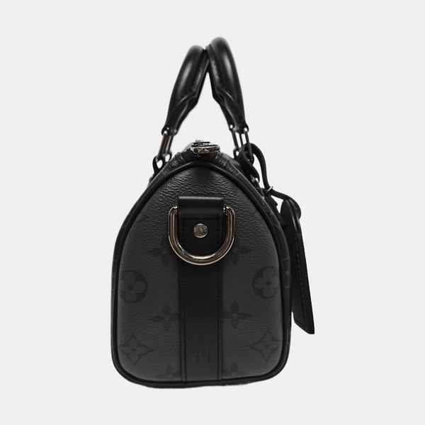 KEEPALL 25 Monogram Coated Canvas Black
