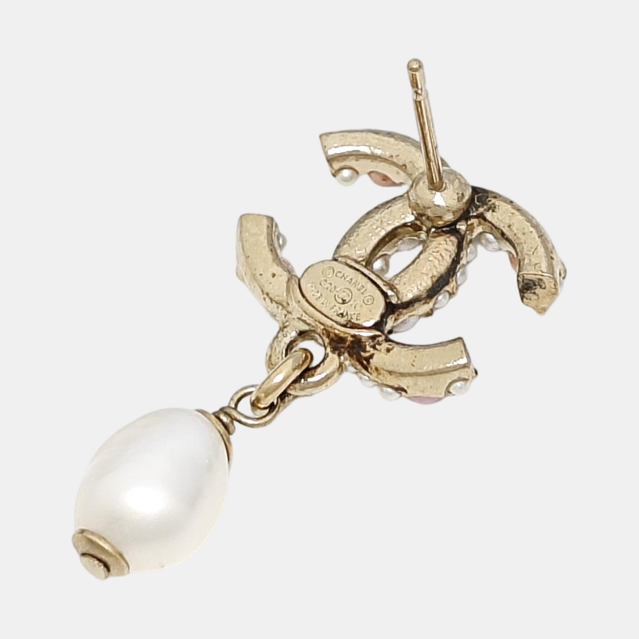 CC Logo Metal Gold Earrings