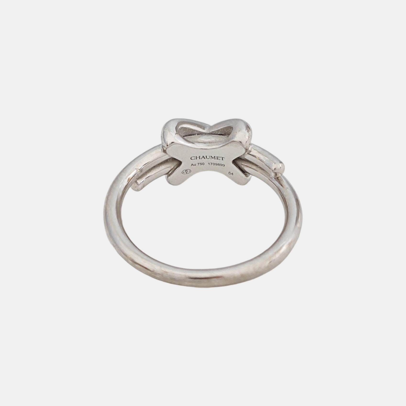 Jeux De Liens 18k White Gold Silver Ring EU 54