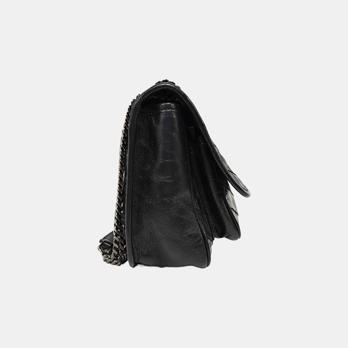 NIKI Small Chevron Calfskin Black