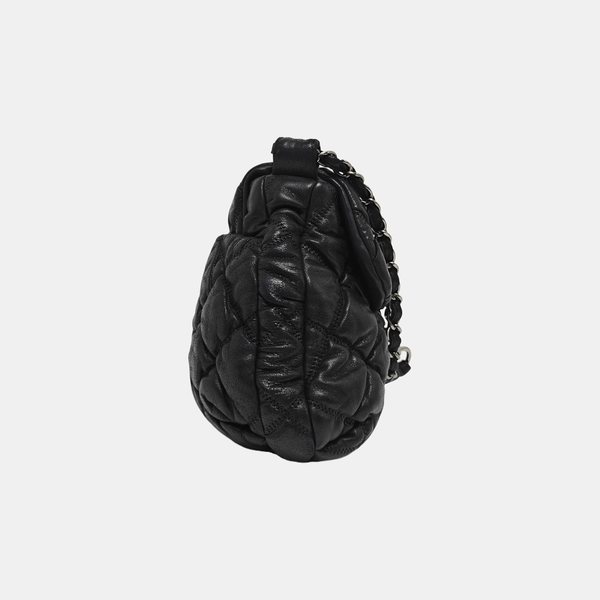 Quilted Calfskin Shoulder Bag Black