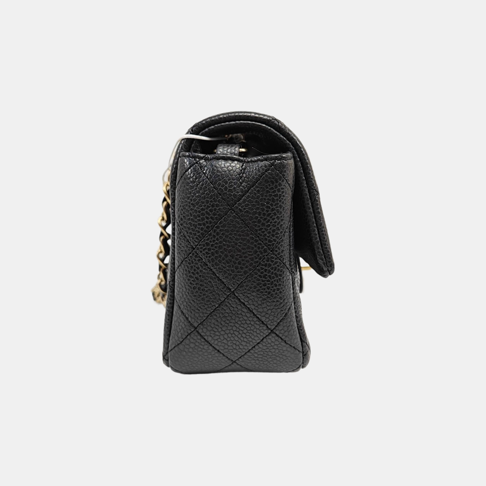 CLASSIC FLAP Mini Quilted Grained Calfskin Gray