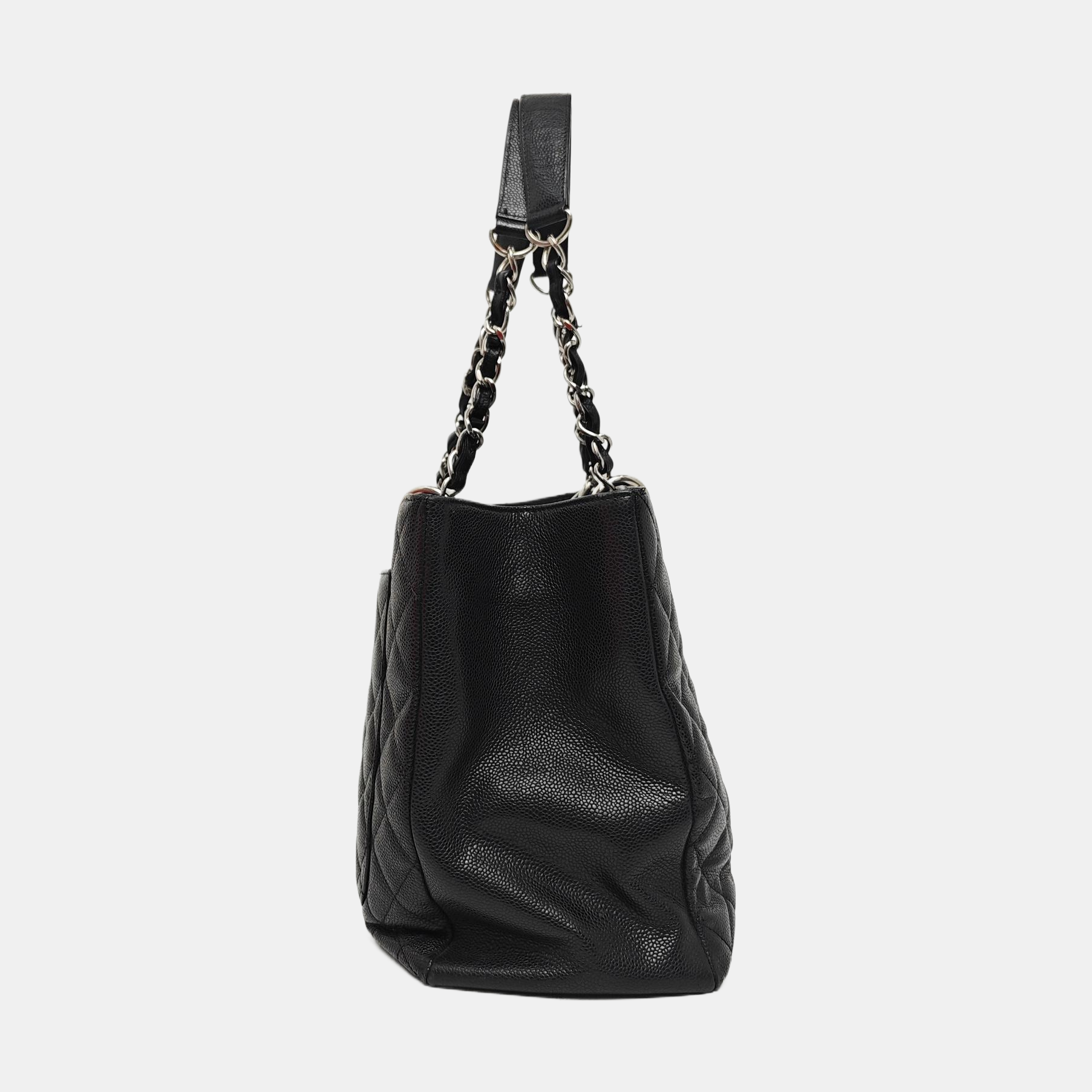 CHANEL GST Extra Large Quilted Grained Calfskin Black