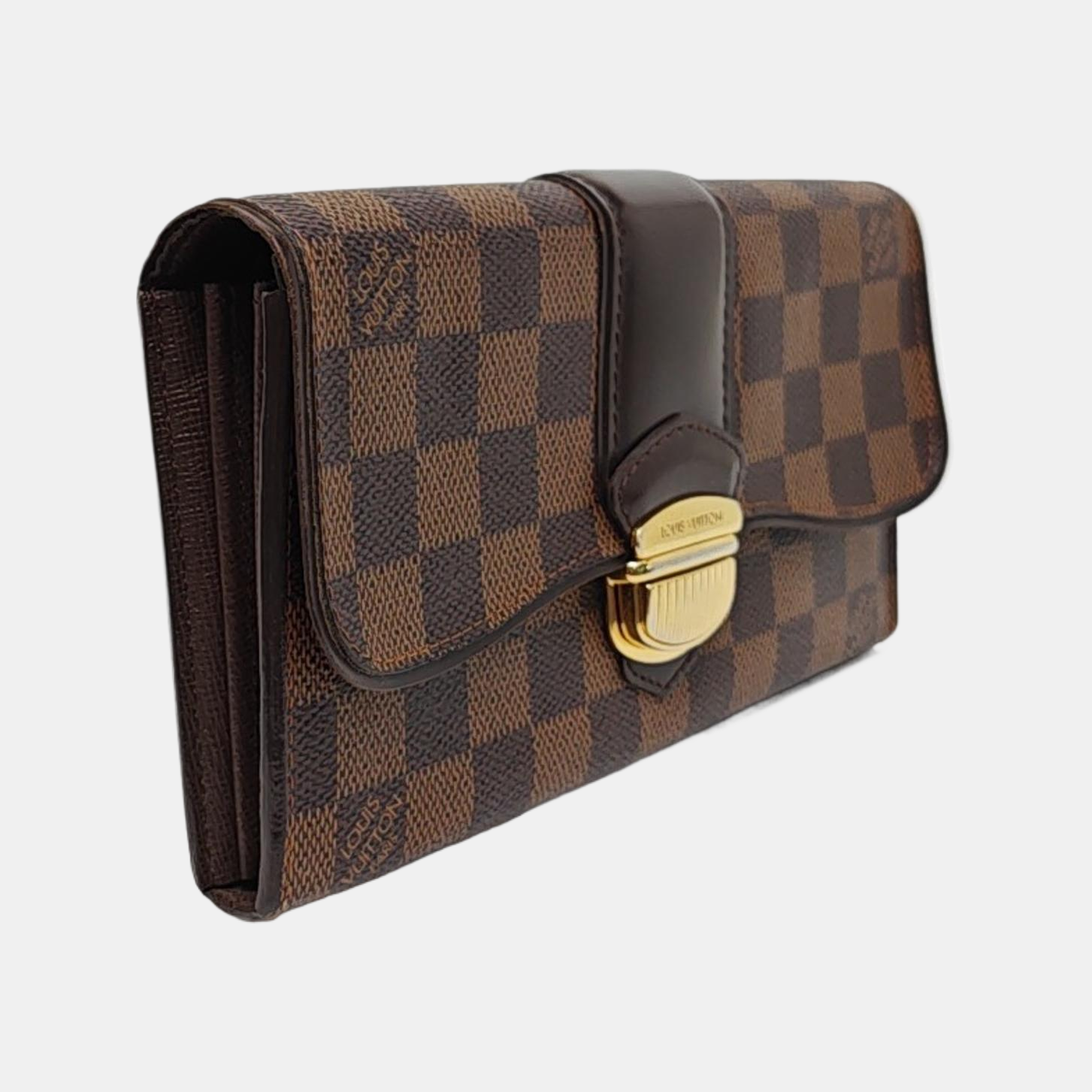 SISTINA Damier Ebene Coated Canvas Brown Wallet