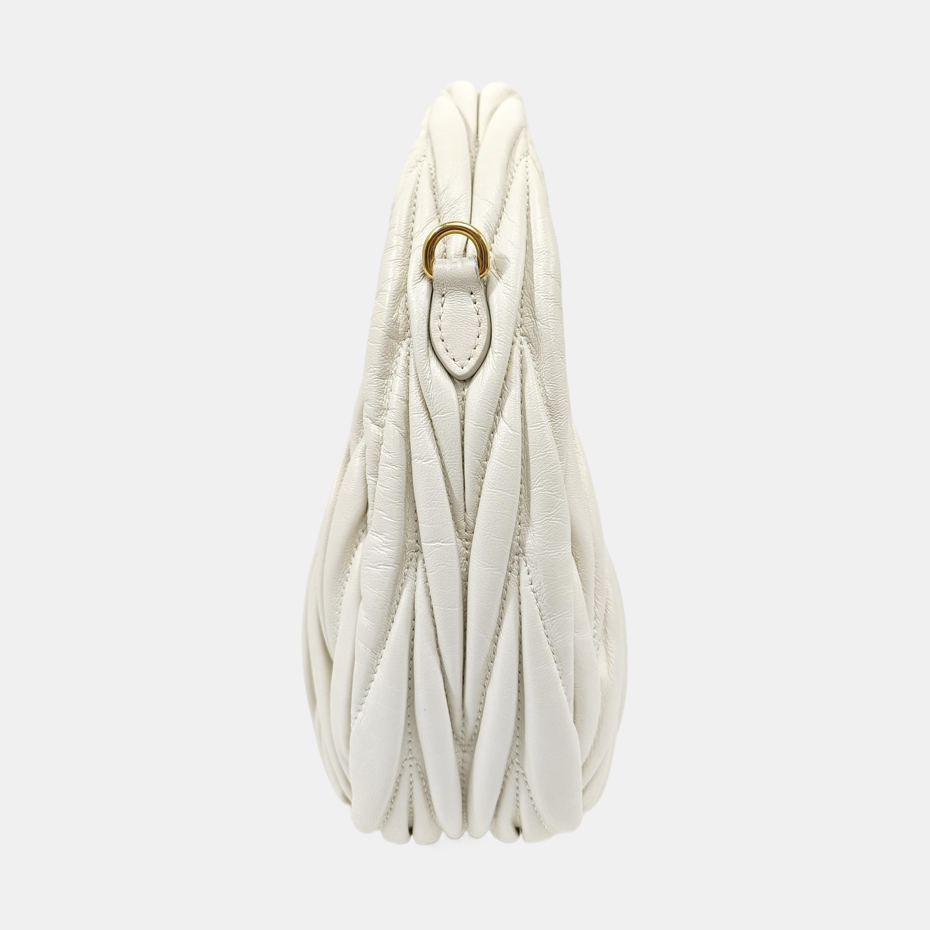 Wander Matelassé Small Quilted Lambskin White