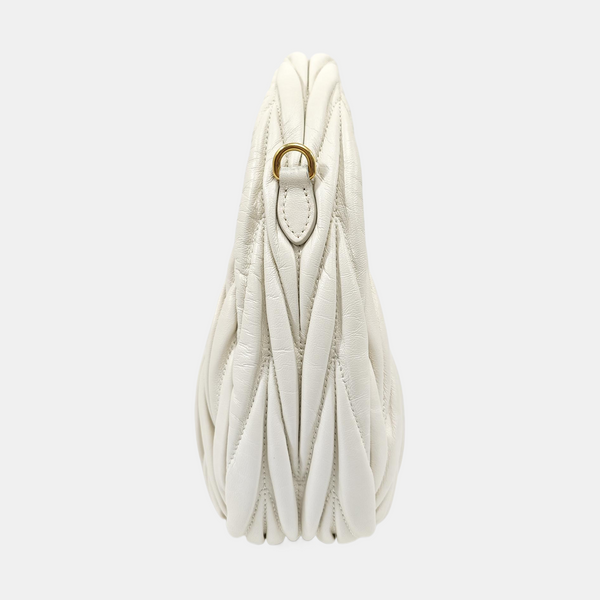 Wander Matelassé Small Quilted Lambskin White