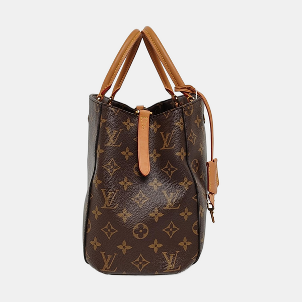 MONTAIGNE MM Monogram Coated Canvas Brown