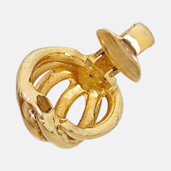 Twist Round Metal Gold Clip On Earrings