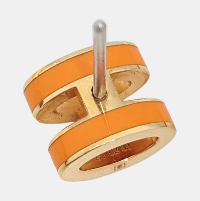 Pop H Metal Rose Gold Stud Earrings