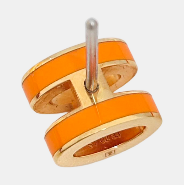 Pop H Metal Rose Gold Stud Earrings