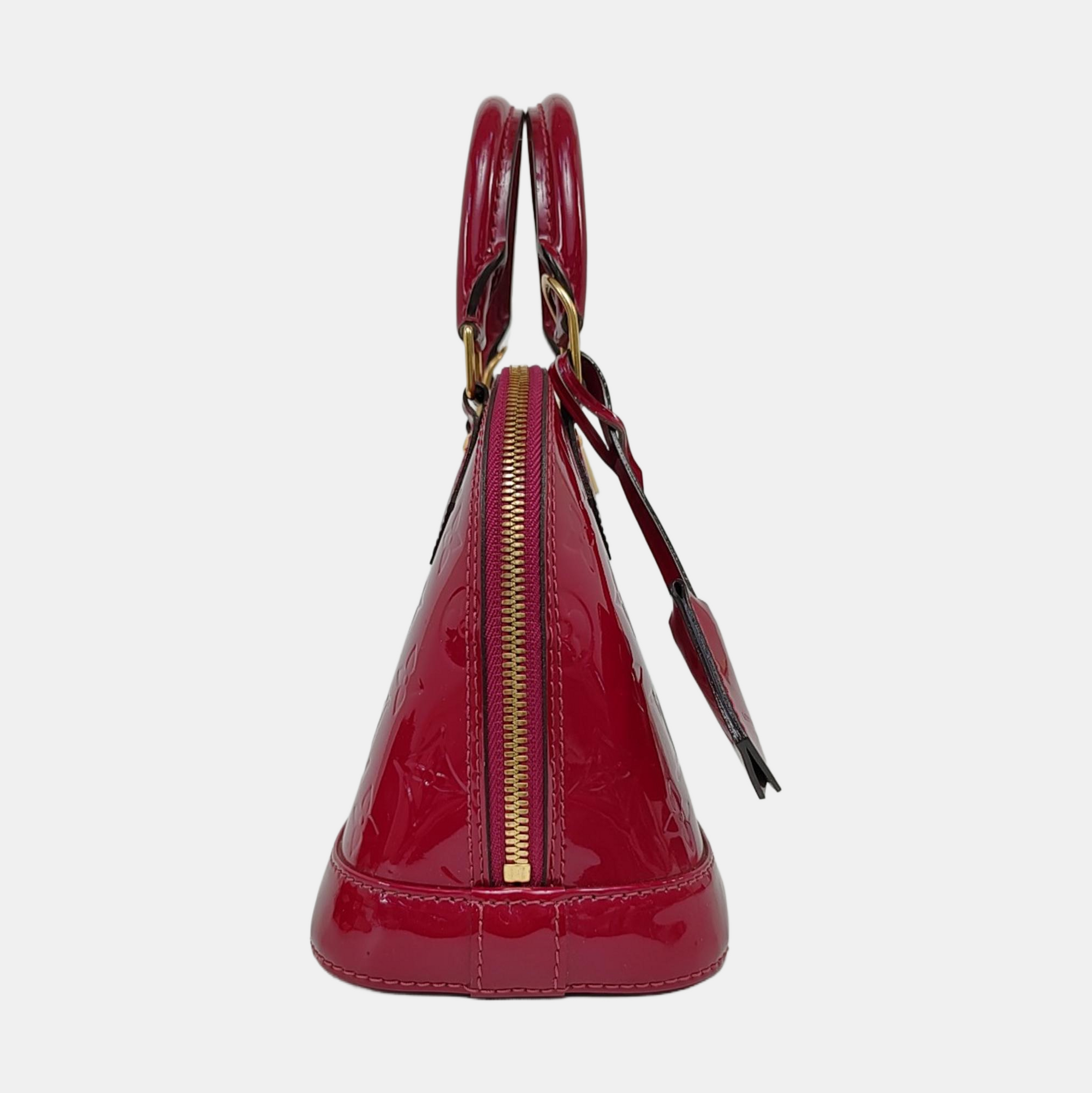 Authenticated pre-owned  ALMA BB Monogram Patent Leather Burgundy - Shoulder Bag at Looply