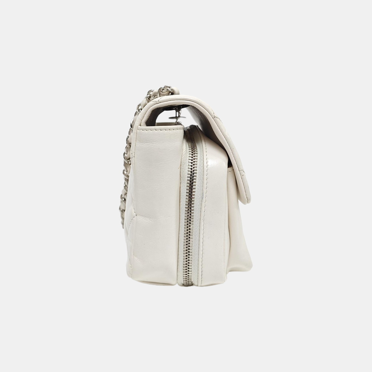 CLASSIC FLAP Mini Quilted Calfskin White