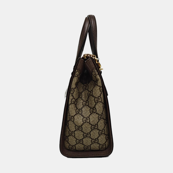 Ophidia Small Monogram Coated Canvas Beige