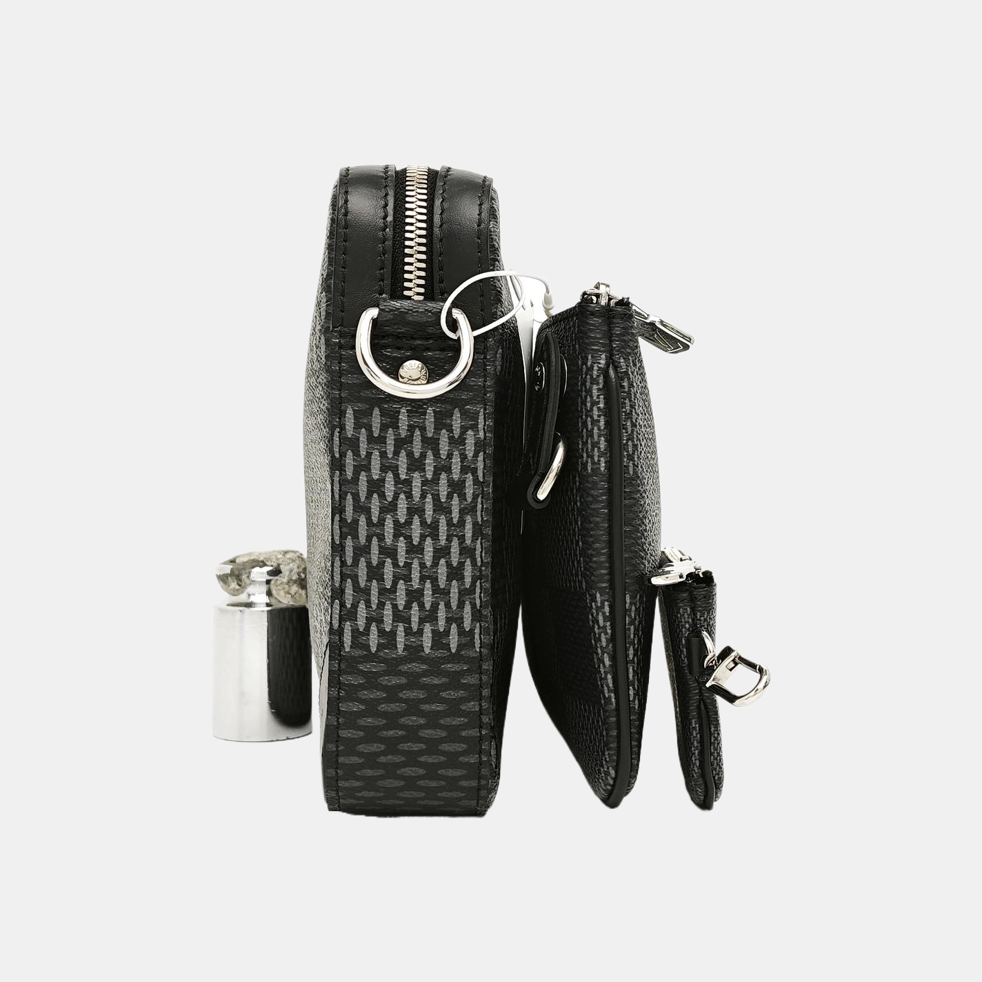 TRIO Damier Graphite Coated Canvas Gray
