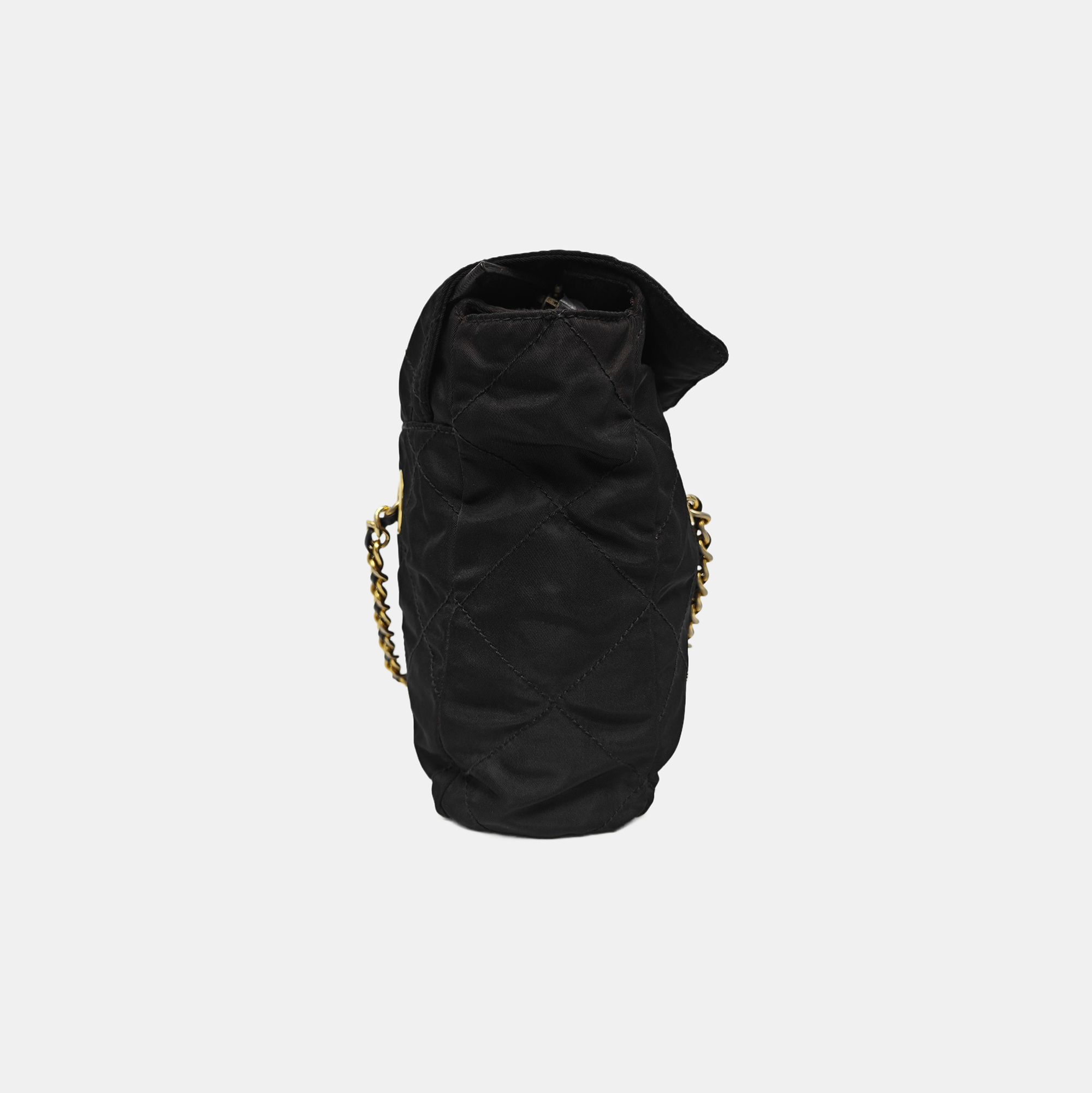 Nylon Quilted Nylon Black