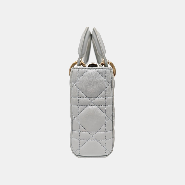 Lady D-Joy de piel de cordero Cannage en azul