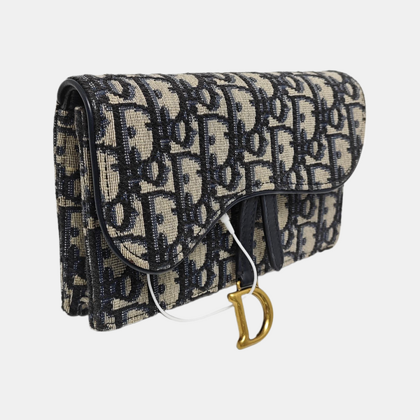 Authenticated pre-owned  Saddle Oblique Canvas Blue - Belt Bag at Looply