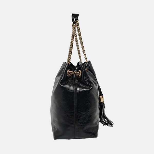 Soho Quilted Patent Leather Black