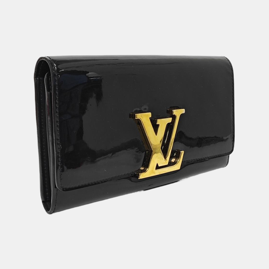 LOUISE Patent Leather Black Wallet